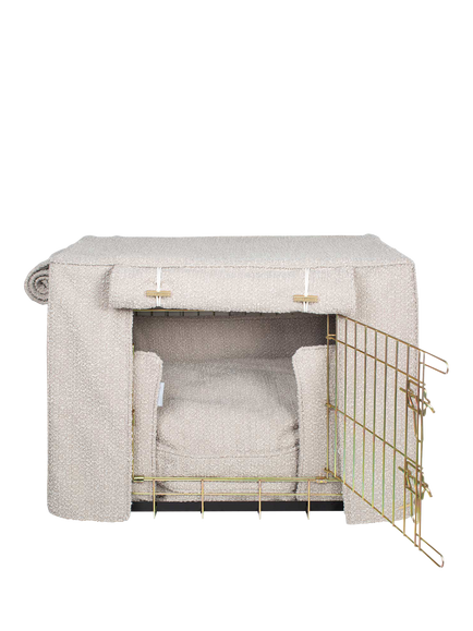 Lords & Labradors Boucle Dog Crate Set, Gold & Mink, Gold & Mink