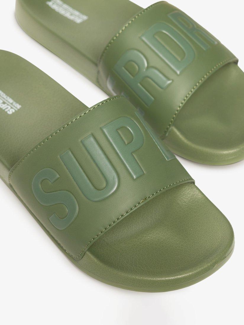 Product image 2 of 7, which shows Superdry Core Pool Sliders, Khaki, 6-7