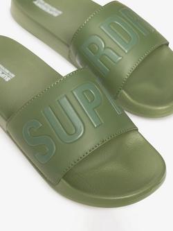 Superdry Core Pool Sliders, Khaki - view 2, Khaki
