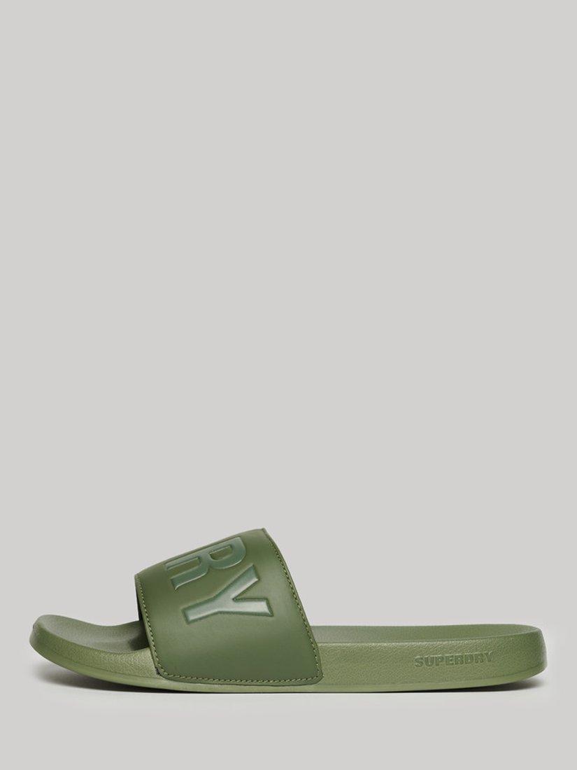 Product image 3 of 7, which shows Superdry Core Pool Sliders, Khaki, 6-7