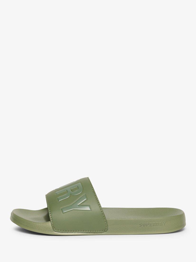 Product image 4 of 7, which shows Superdry Core Pool Sliders, Khaki, 6-7