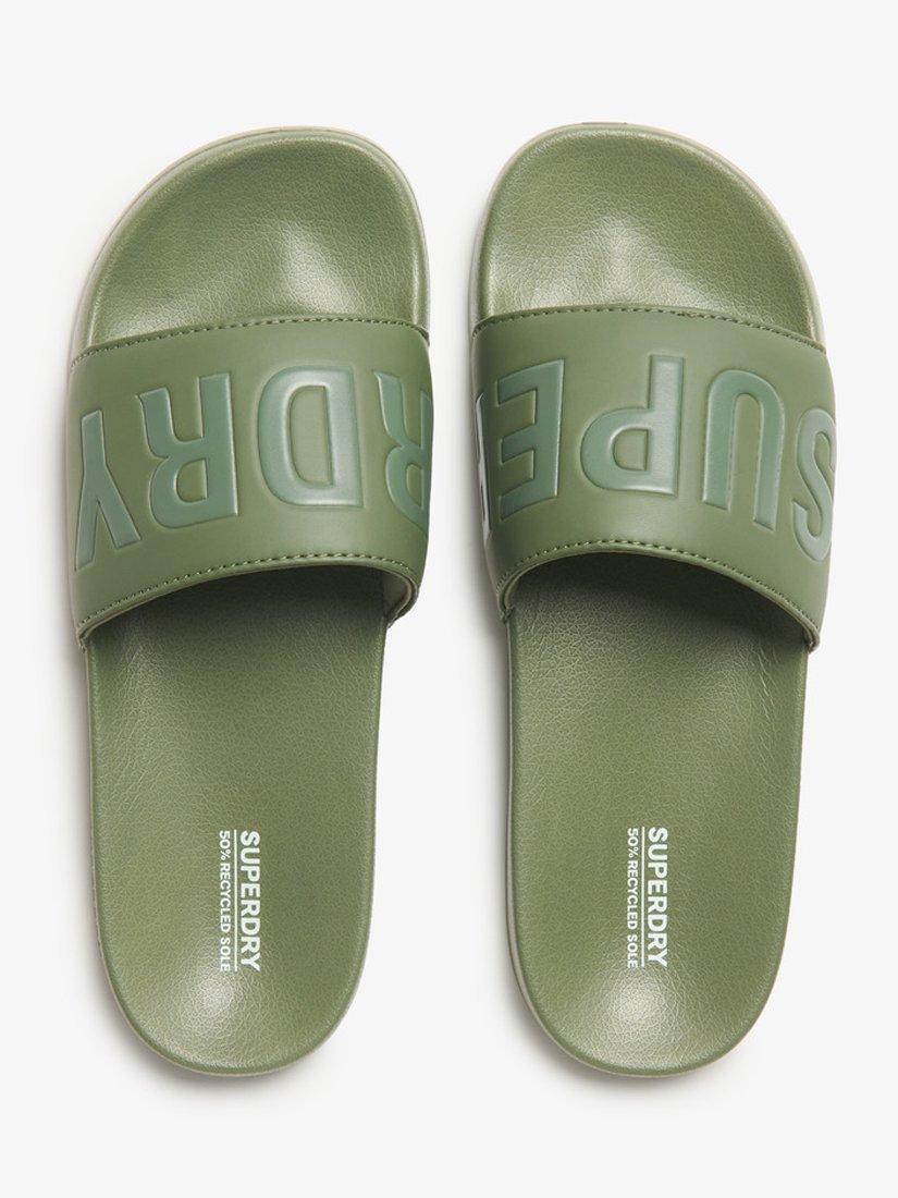 Product image 5 of 7, which shows Superdry Core Pool Sliders, Khaki, 6-7
