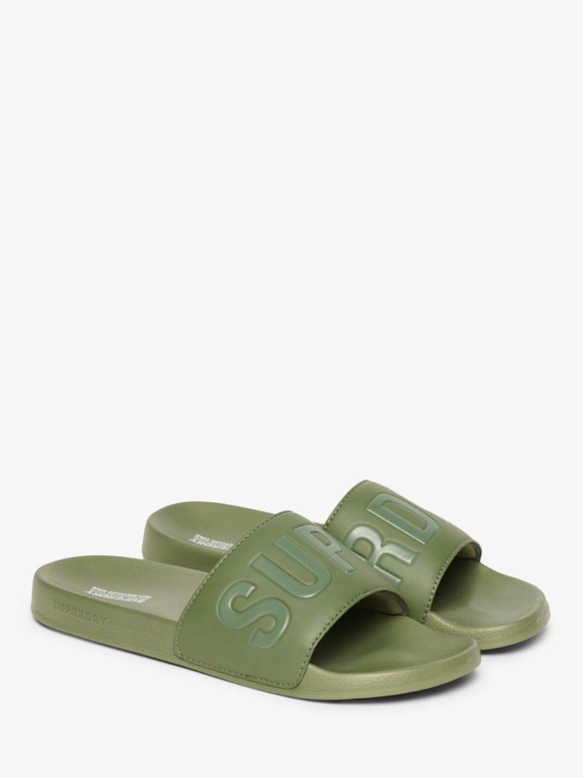 Product image 6 of 7, which shows Superdry Core Pool Sliders, Khaki, 6-7