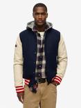 Superdry Hooded College Bomber Jacket, Atlantic Navy