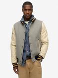 Superdry College Varsity Bomber Jacket, Dark Grey Marl