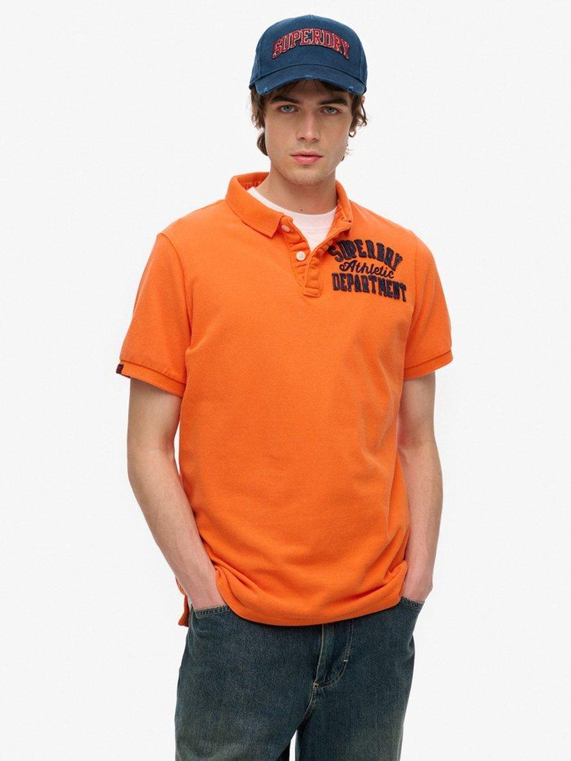 Superdry Vintage Athletic Polo Shirt, Denver Orange