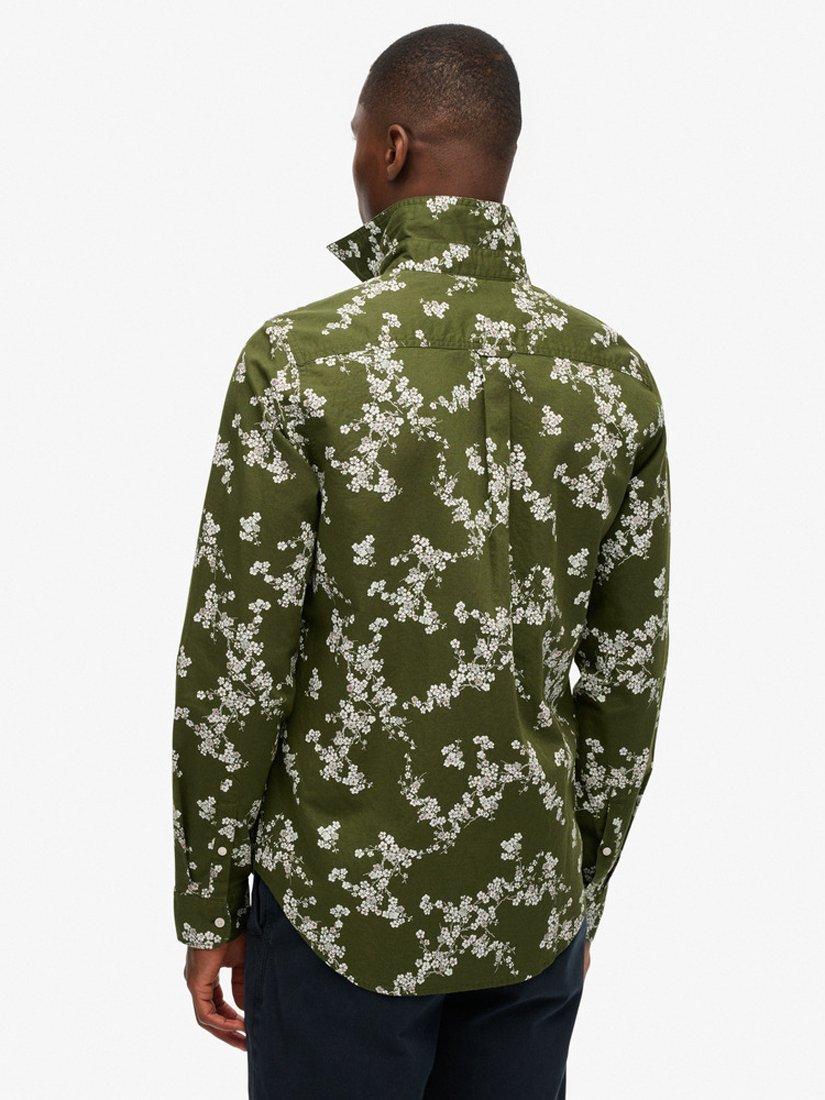 Product image 2 of 4, which shows Superdry Modal Regular Fit Floral Beach Shirt, Olive Blossom, S