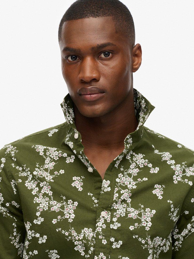 Product image 4 of 4, which shows Superdry Modal Regular Fit Floral Beach Shirt, Olive Blossom, S