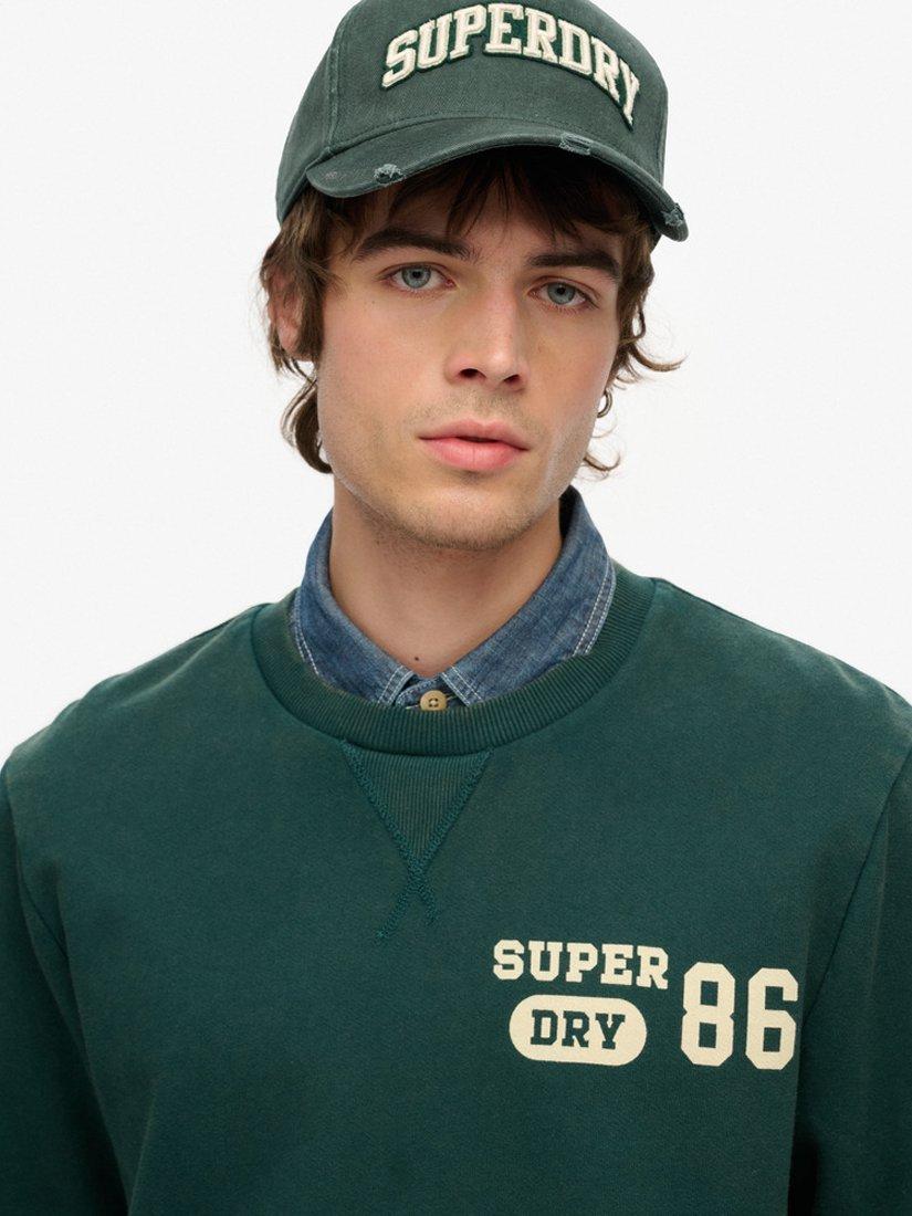 Product image 4 of 4, which shows Superdry Athletic Printed Sweatshirt, Dark Pine Green, S