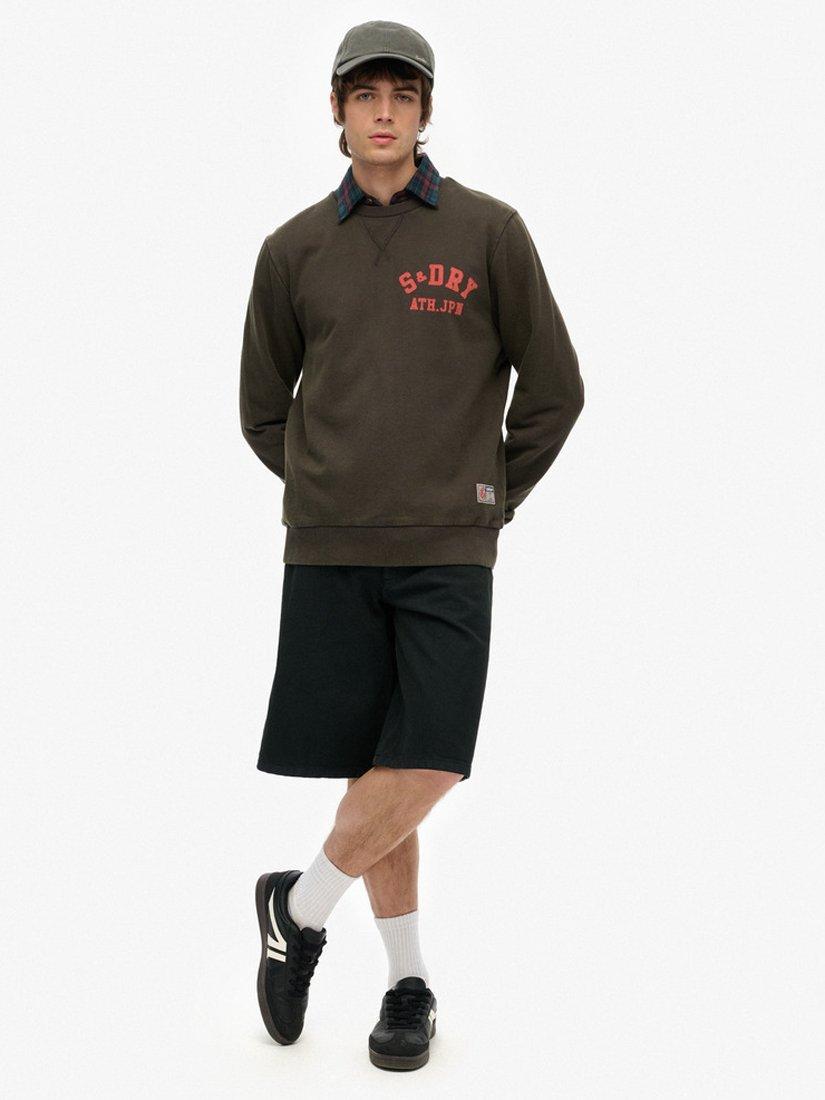 Product image 3 of 4, which shows Superdry Athletic Printed Sweatshirt, Bison Black, S