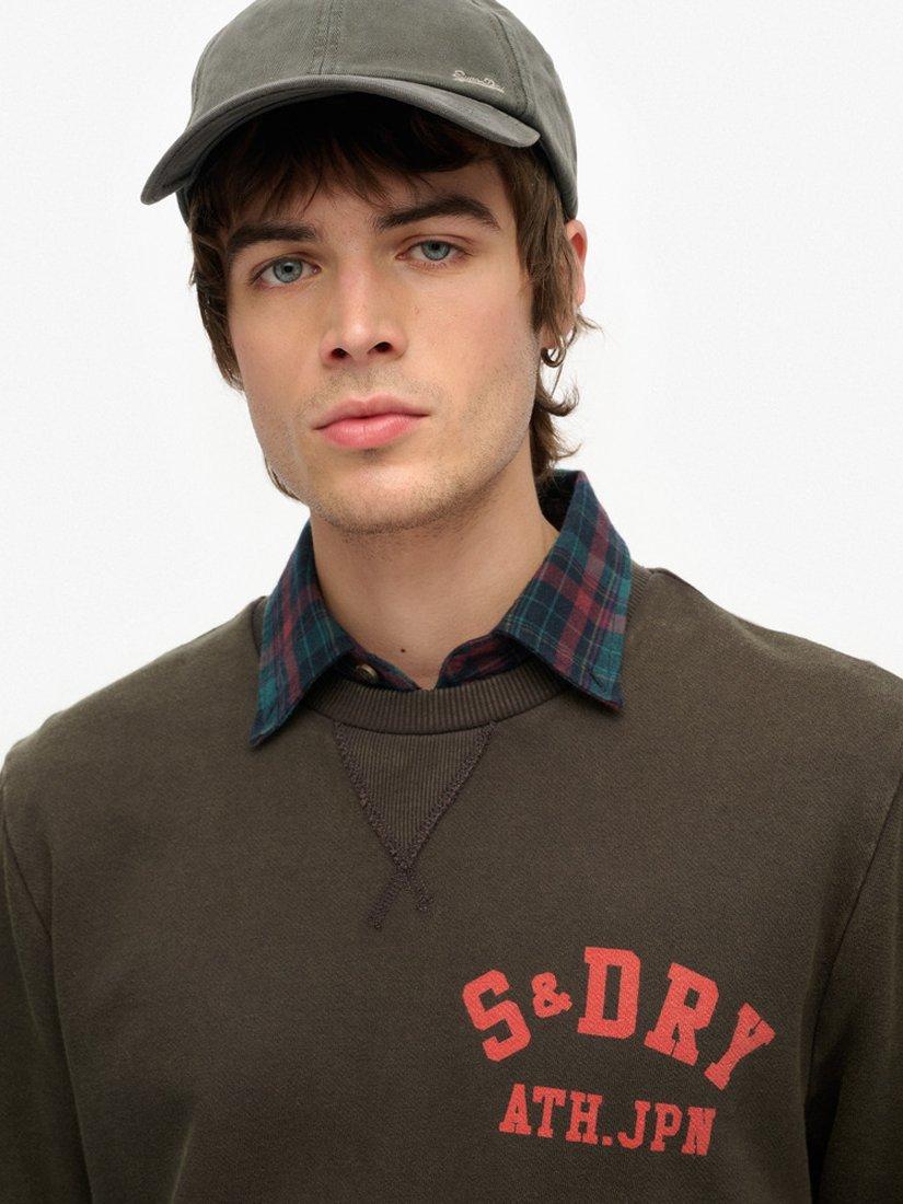 Product image 4 of 4, which shows Superdry Athletic Printed Sweatshirt, Bison Black, S