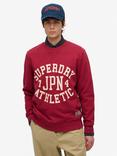 Superdry Athletic Printed Sweatshirt, Bordeaux Red