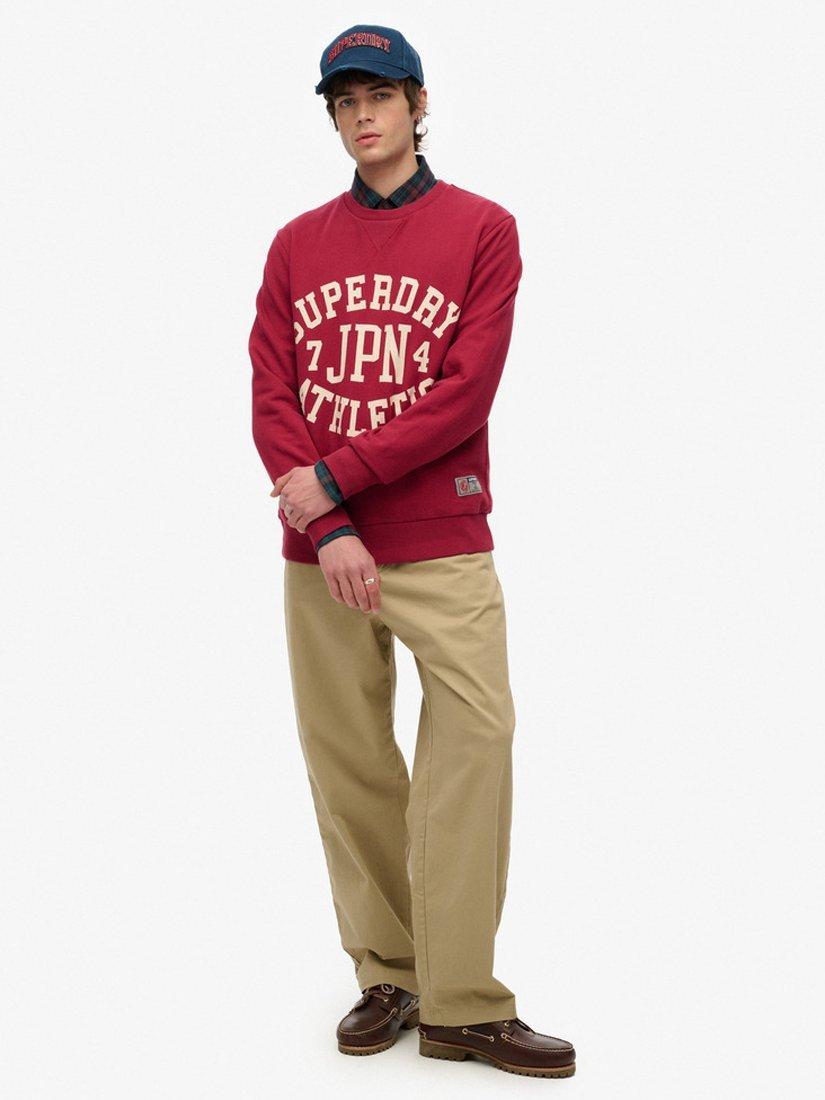 Product image 3 of 4, which shows Superdry Athletic Printed Sweatshirt, Bordeaux Red, S
