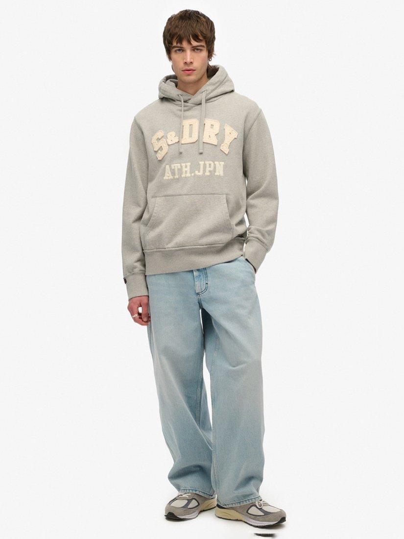 Product image 3 of 4, which shows Superdry Vintage Athletic Hoodie, Light Grey Marl, S