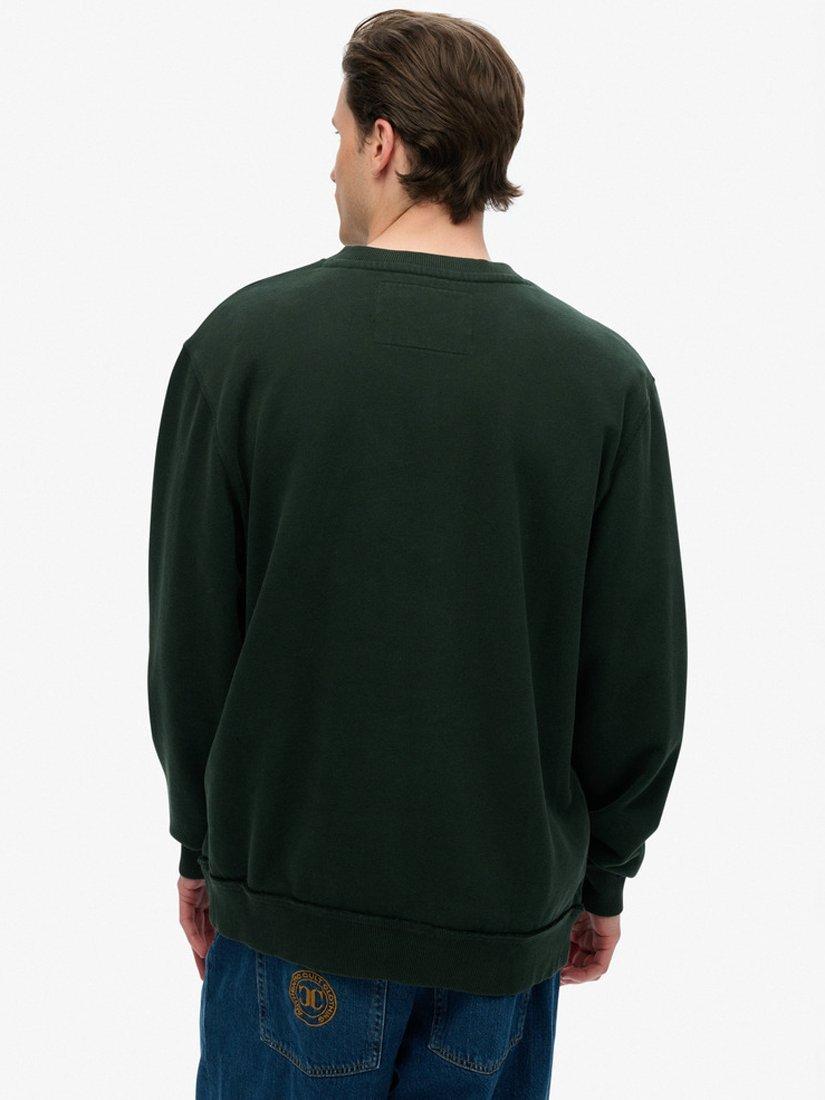 Product image 2 of 4, which shows Superdry Vintage Athletic Crew Sweatshirt, Academy Dark Green, S
