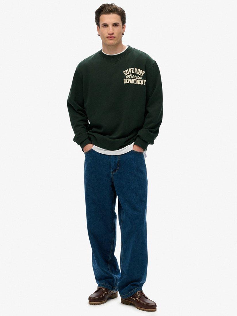 Product image 3 of 4, which shows Superdry Vintage Athletic Crew Sweatshirt, Academy Dark Green, S