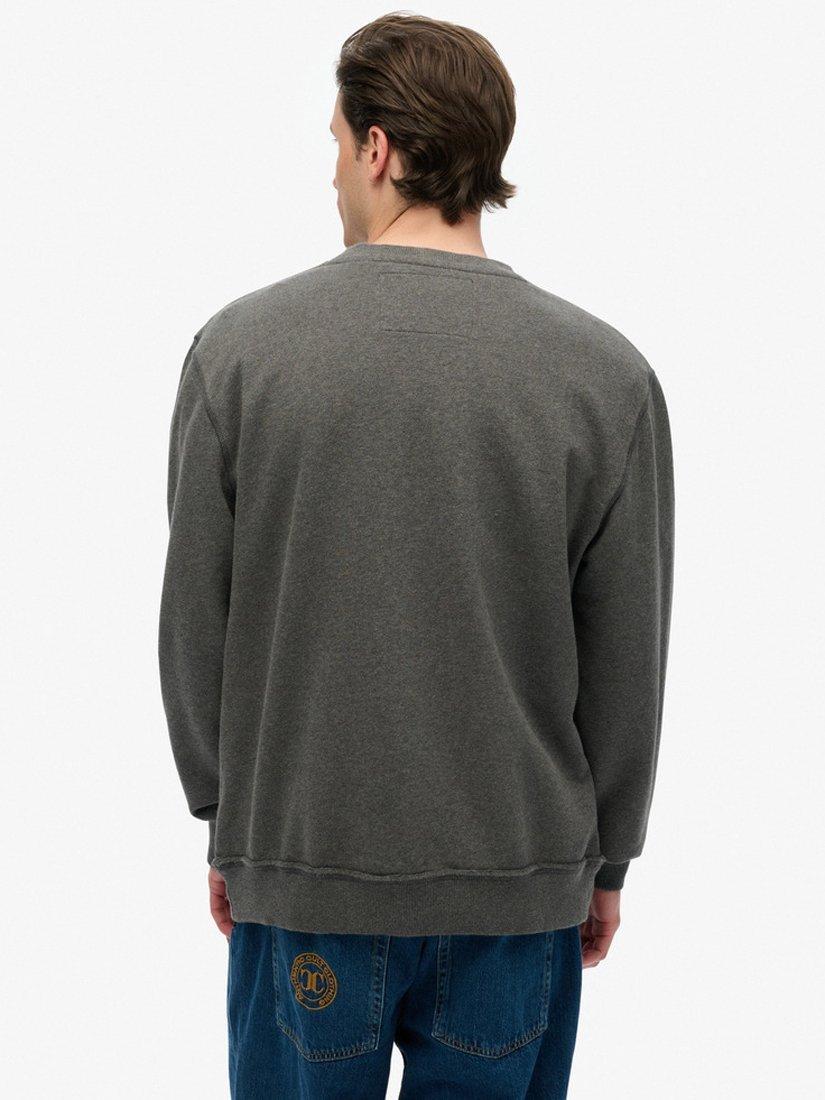 Product image 2 of 4, which shows Superdry Vintage Athletic Crew Sweatshirt, Charcoal Marl, S