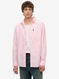 Superdry Cotton Long Sleeve Oxford Shirt, City Pink