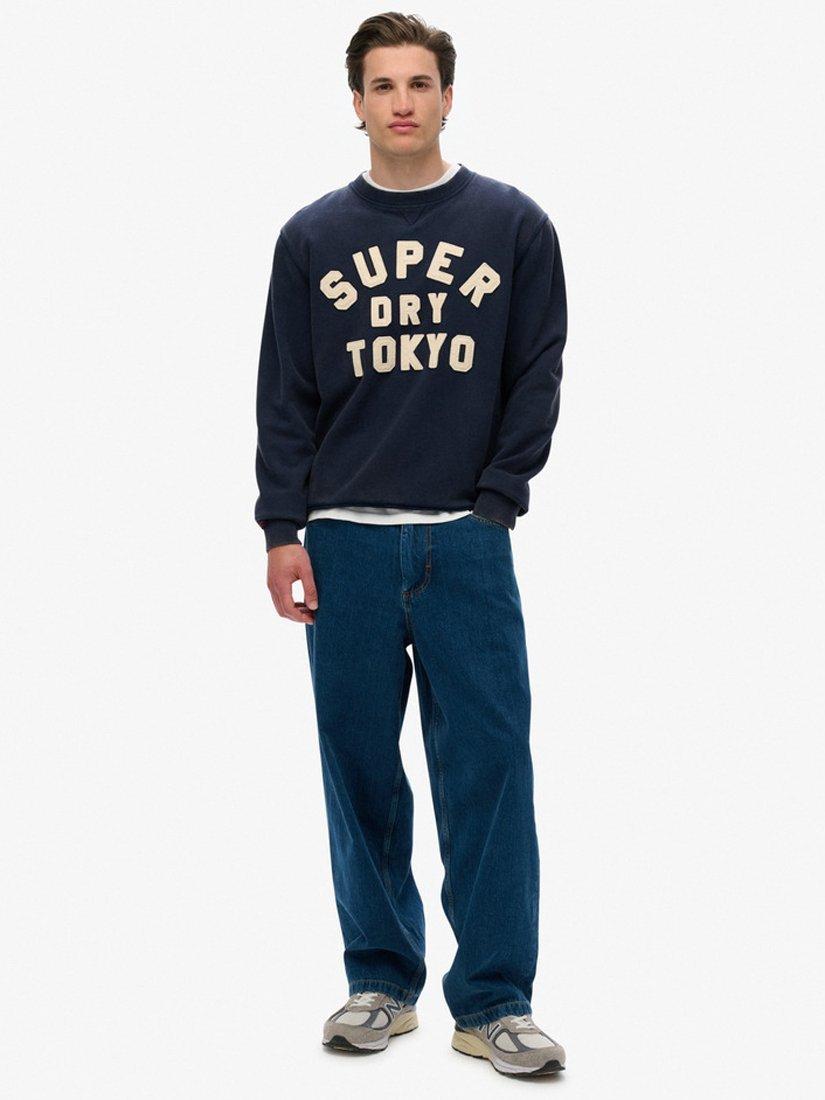 Product image 3 of 4, which shows Superdry Vintage Athletic Crew Sweatshirt, Rich Navy, S