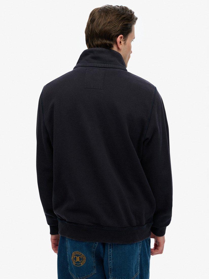 Product image 2 of 4, which shows Superdry Vintage Athletic Half Button Sweatshirt, Eclipse Navy, S