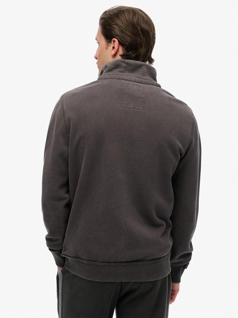 Product image 2 of 4, which shows Superdry Vintage Athletic Half Button Sweatshirt, Washed Black, S