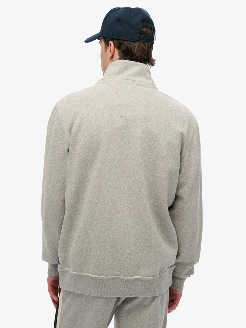Product image 2 of 4, which shows Superdry Vintage Athletic Half Zip Jumper, Light Grey, S