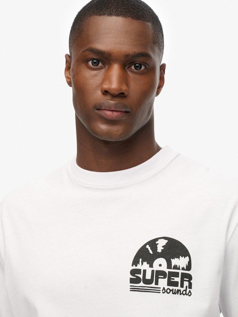 Product image 4 of 4, which shows Superdry Graphic Print Oversized Cotton T-Shirt, Optic, S