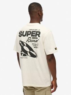 Superdry Graphic Print Oversized Cotton T-Shirt - view 2, Cream
