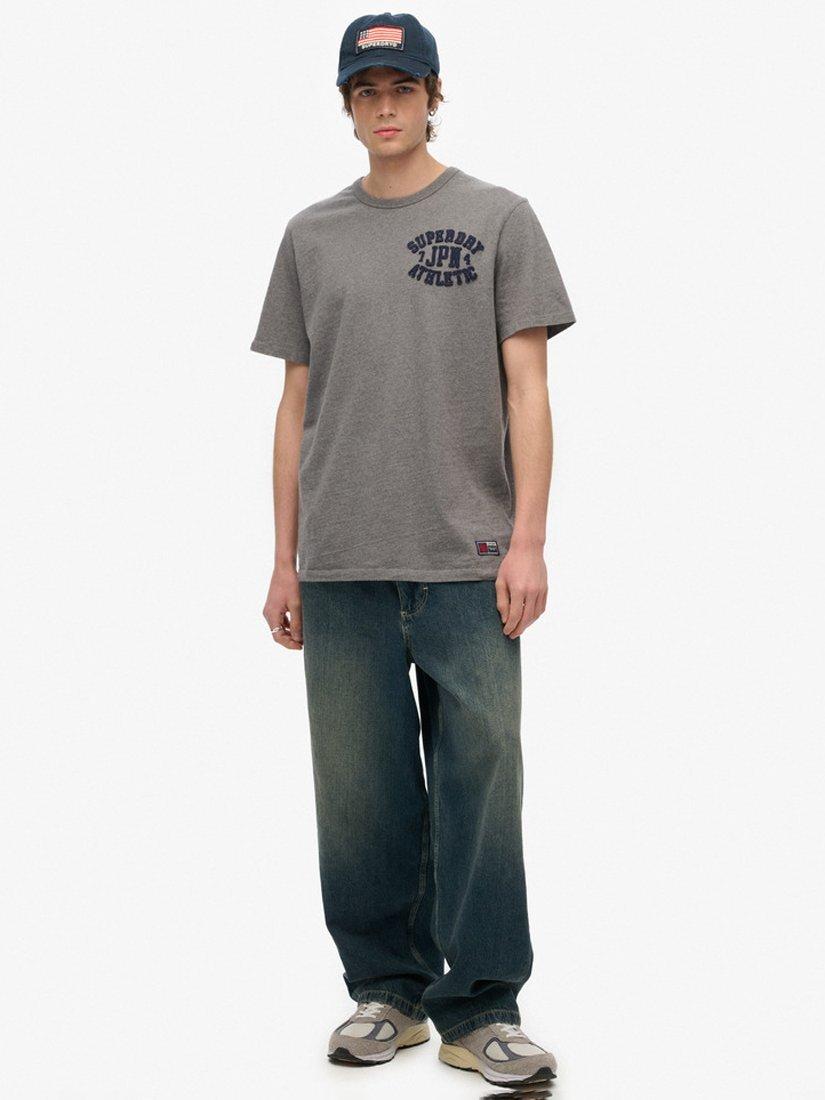 Product image 3 of 4, which shows Superdry Vintage Athletic T-Shirt, Mid Grey Marl, S
