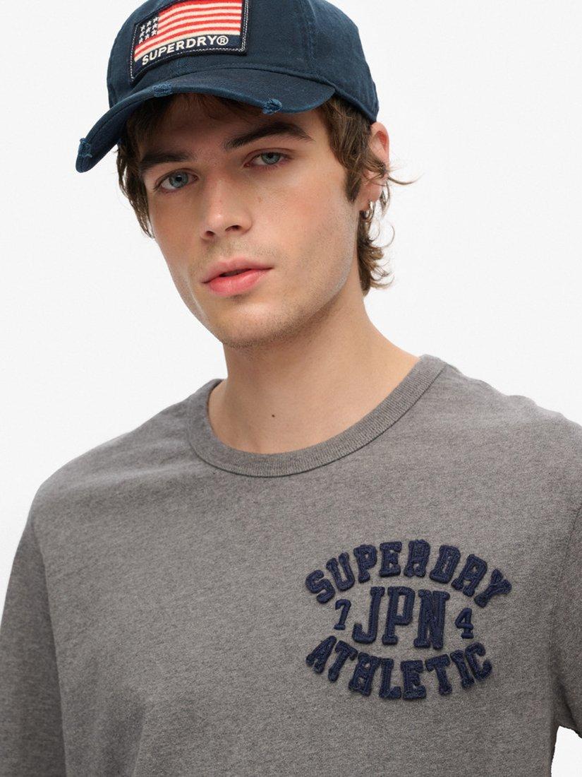Product image 4 of 4, which shows Superdry Vintage Athletic T-Shirt, Mid Grey Marl, S