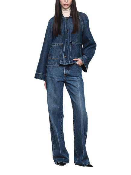 FRAME The Swing Denim Jacket, Blue - view 2, Blue