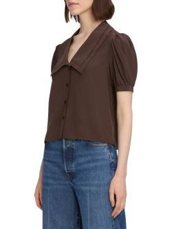 FRAME The Sailor Pure Silk Shirt, Brown - view 2, Brown