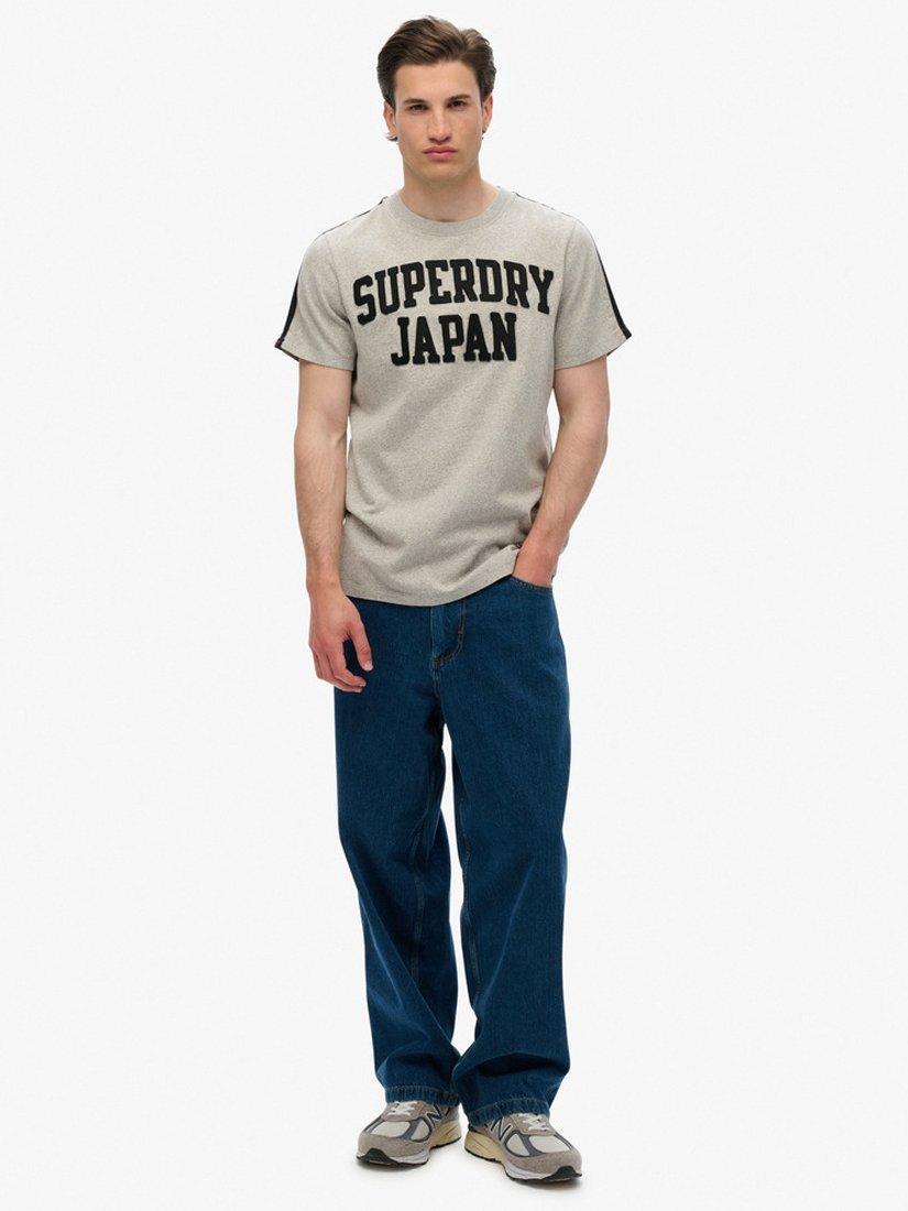 Product image 3 of 4, which shows Superdry Vintage Athletic Stripe T-Shirt, Light Grey, S