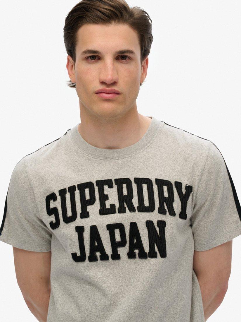 Product image 4 of 4, which shows Superdry Vintage Athletic Stripe T-Shirt, Light Grey, S