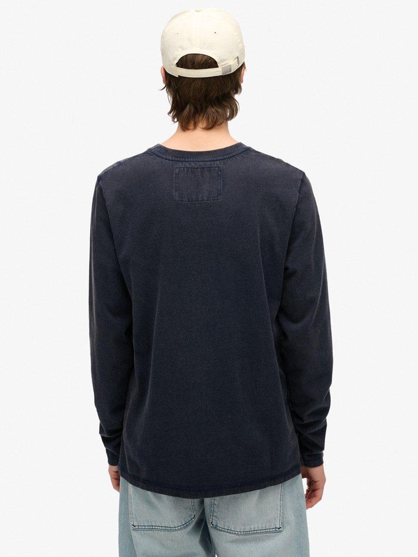 Product image 2 of 4, which shows Superdry Vintage Athletic Chest Long Sleeve Top, Rich Navy, S