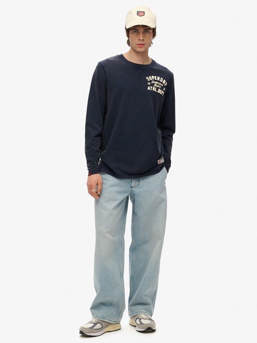 Product image 3 of 4, which shows Superdry Vintage Athletic Chest Long Sleeve Top, Rich Navy, S