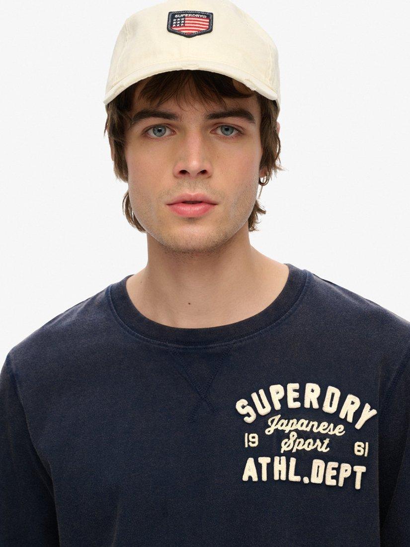 Product image 4 of 4, which shows Superdry Vintage Athletic Chest Long Sleeve Top, Rich Navy, S