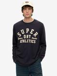 Superdry Vintage Athletic Long Sleeve Top, Eclipse Navy