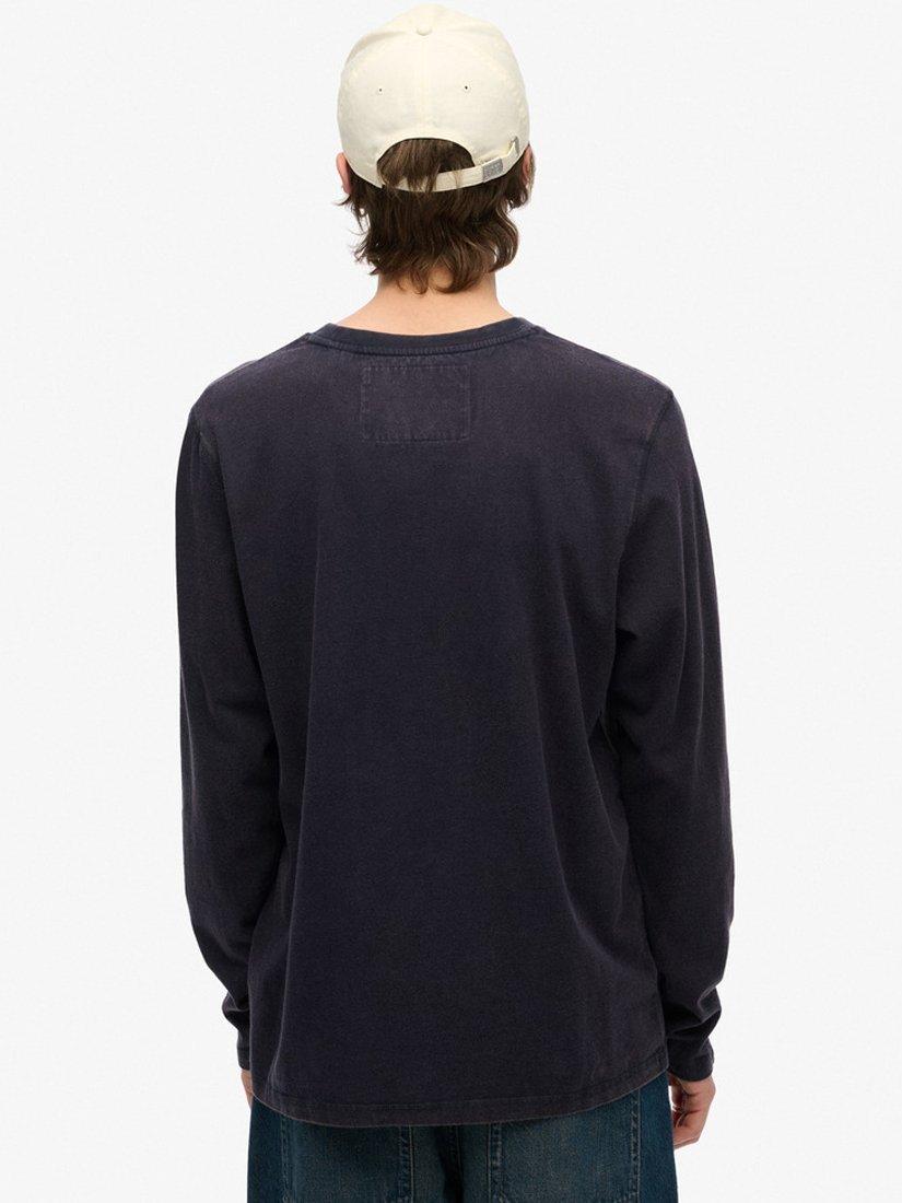 Product image 2 of 4, which shows Superdry Vintage Athletic Long Sleeve Top, Eclipse Navy, S