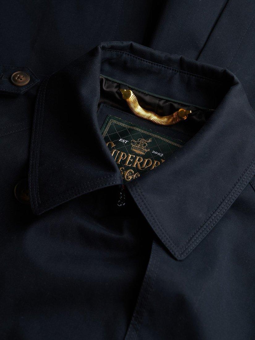 Product image 5 of 5, which shows Superdry Classic Longline Cotton Blend Trench Coat, Eclipse Navy, 8