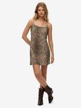 Superdry Leopard Print Bias Cut Slip Mini Dress