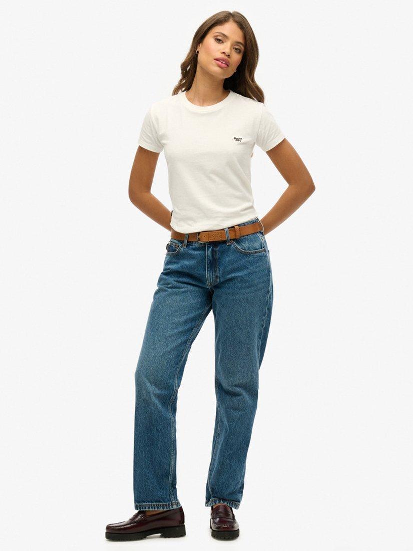 Product image 1 of 11, which shows Superdry Organic Cotton Straight Leg Jeans, Fulton Vintage Blue, W26/L30