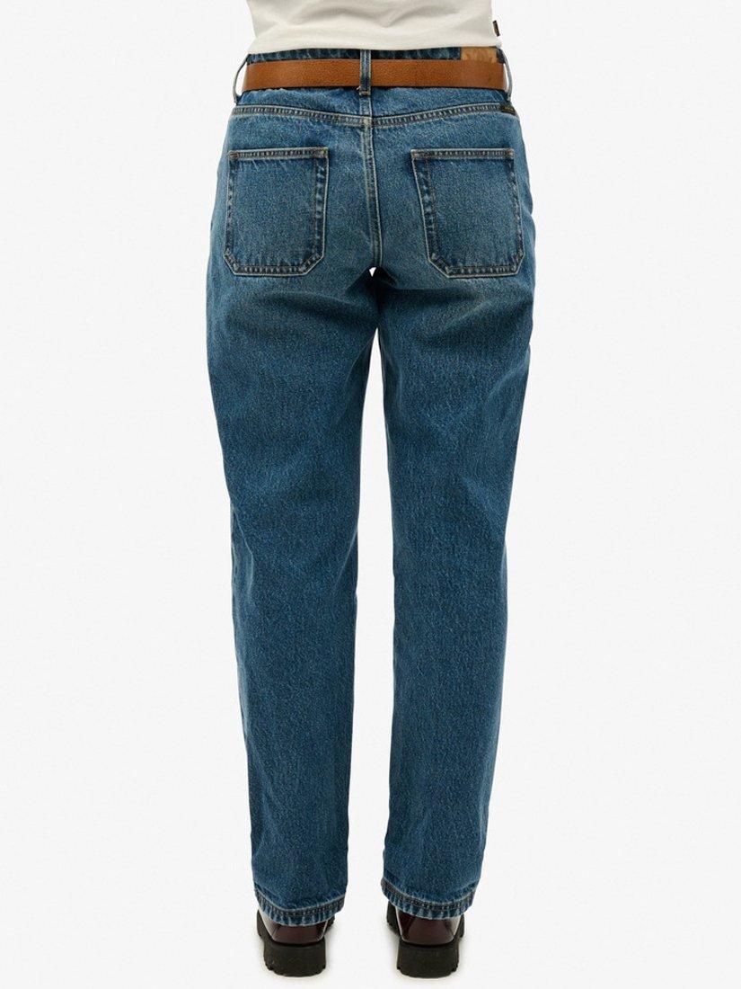 Product image 2 of 11, which shows Superdry Organic Cotton Straight Leg Jeans, Fulton Vintage Blue, W26/L30