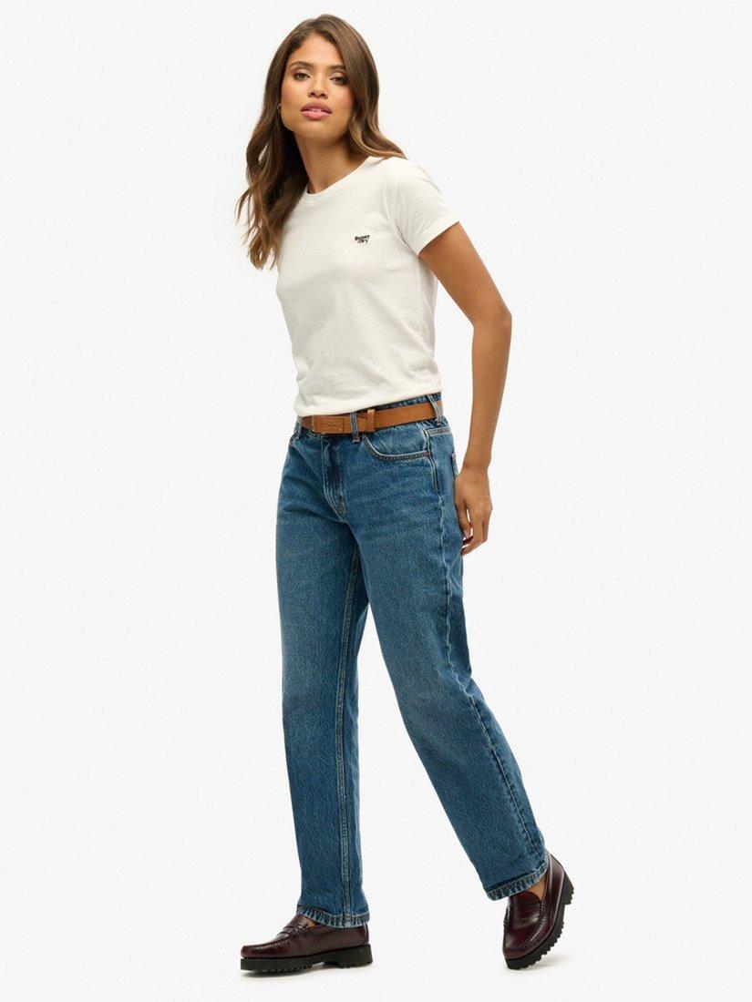 Product image 3 of 11, which shows Superdry Organic Cotton Straight Leg Jeans, Fulton Vintage Blue, W26/L30