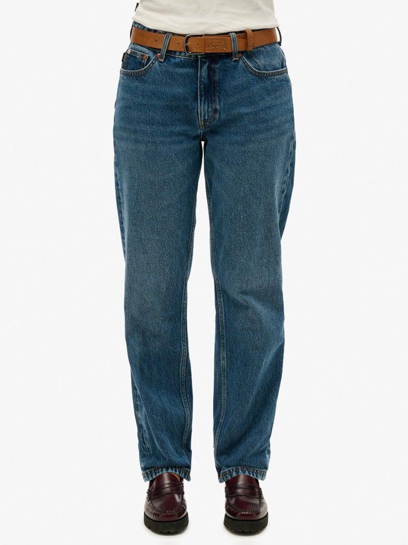 Product image 4 of 11, which shows Superdry Organic Cotton Straight Leg Jeans, Fulton Vintage Blue, W26/L30