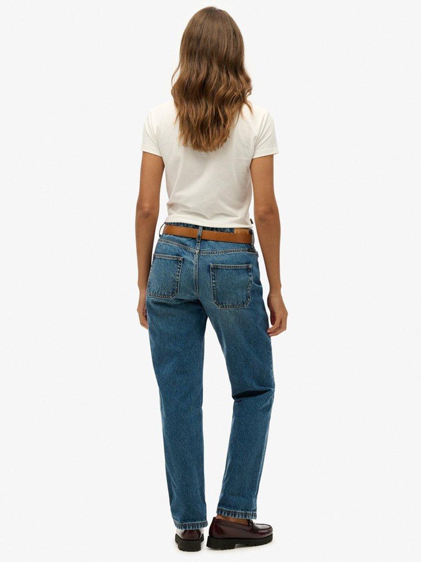 Product image 5 of 11, which shows Superdry Organic Cotton Straight Leg Jeans, Fulton Vintage Blue, W26/L30