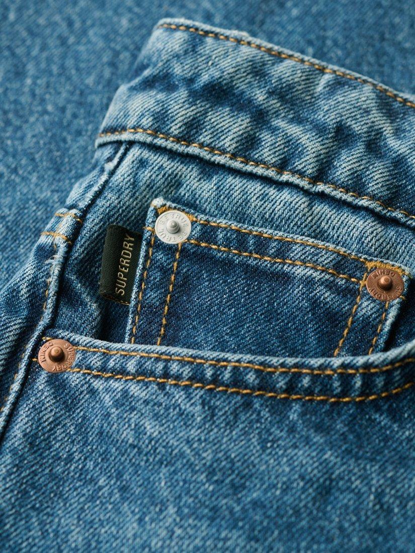 Product image 6 of 11, which shows Superdry Organic Cotton Straight Leg Jeans, Fulton Vintage Blue, W26/L30