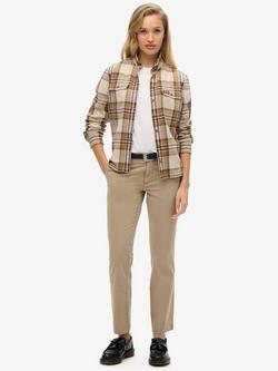 Superdry Mid Rise Chinos, Stonewash Taupe, Stonewash Taupe