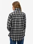 Superdry Check Flannel Boyfriend Shirt, Black/Ecru Check