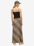 Superdry Column Animal Print Maxi Skirt, Brown